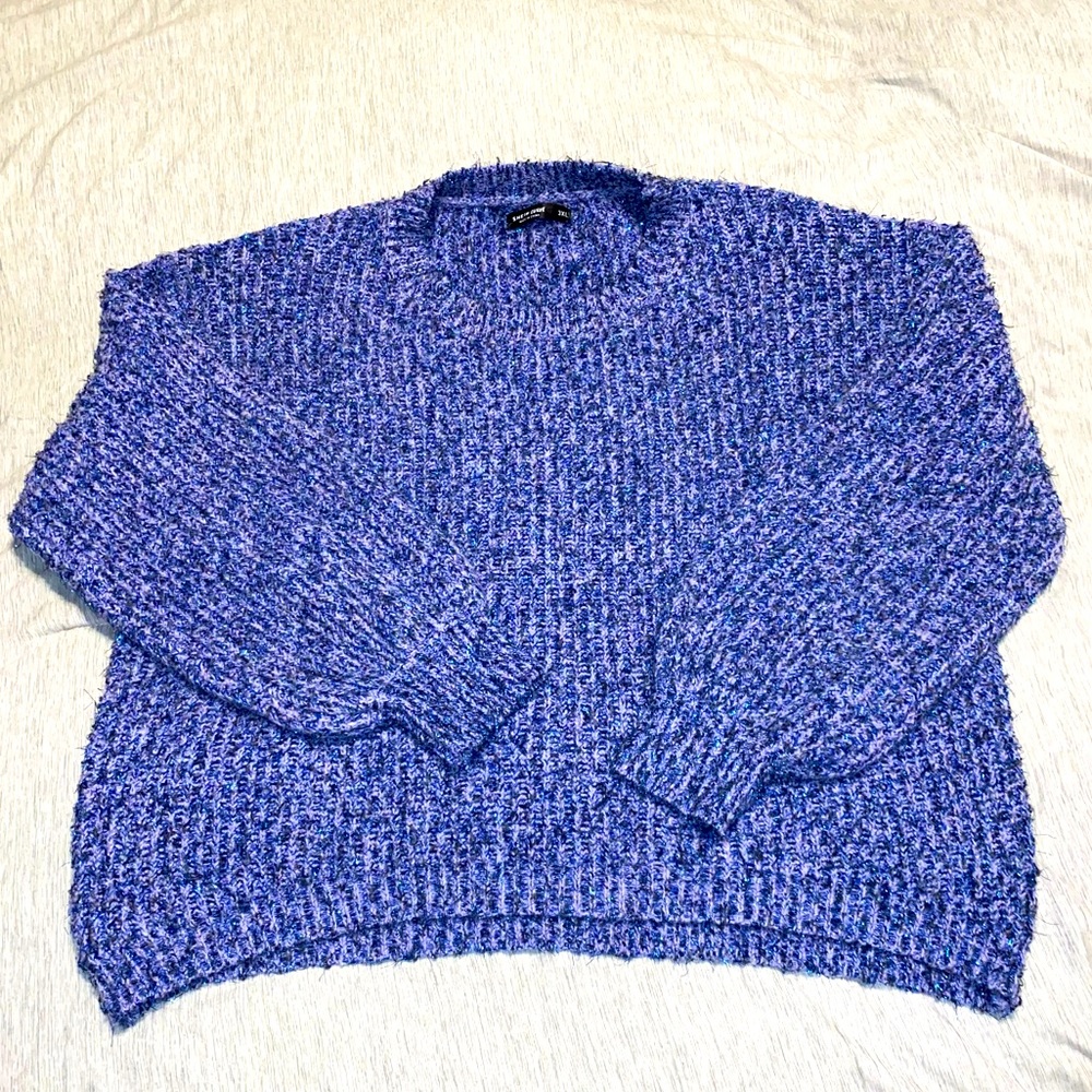 SHEIN 3X Sweater w/ Metallic Threading & Balloon Sleeves